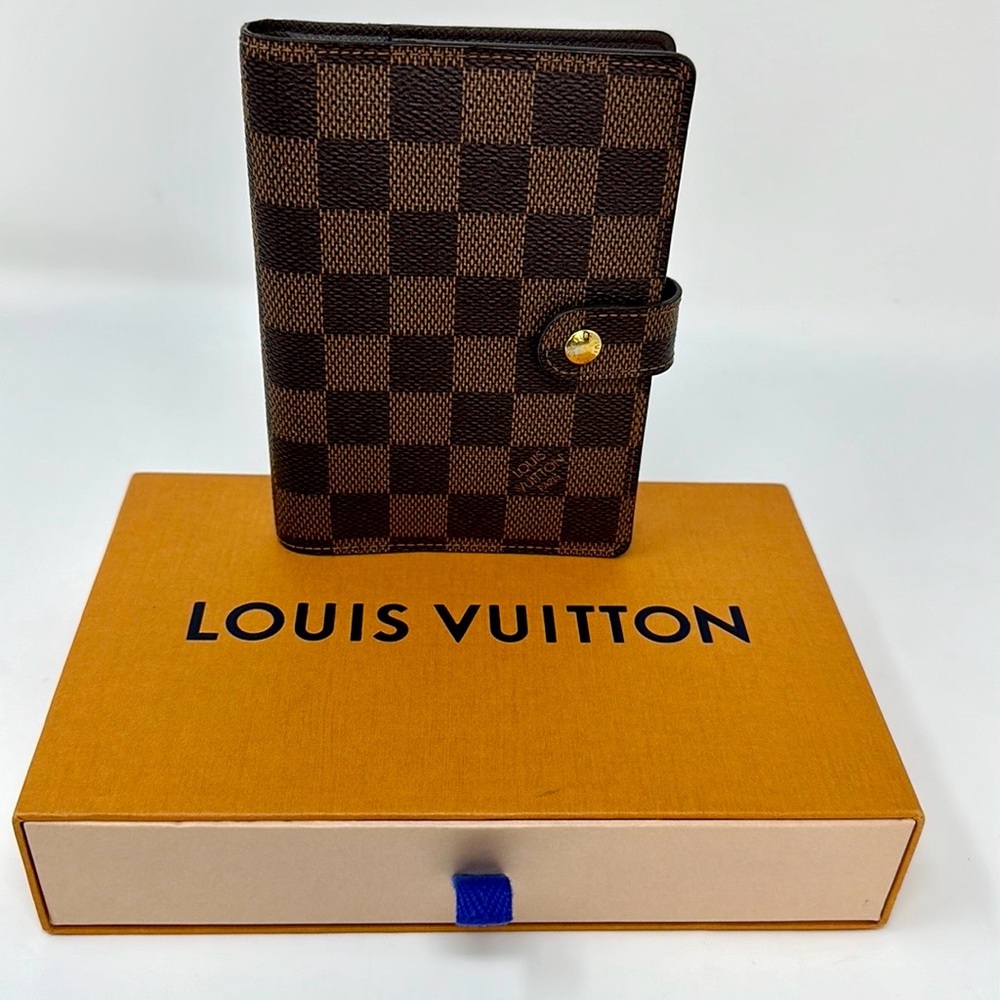 💯 Authentic Louis Vuitton Damier Ebene Agenda PM